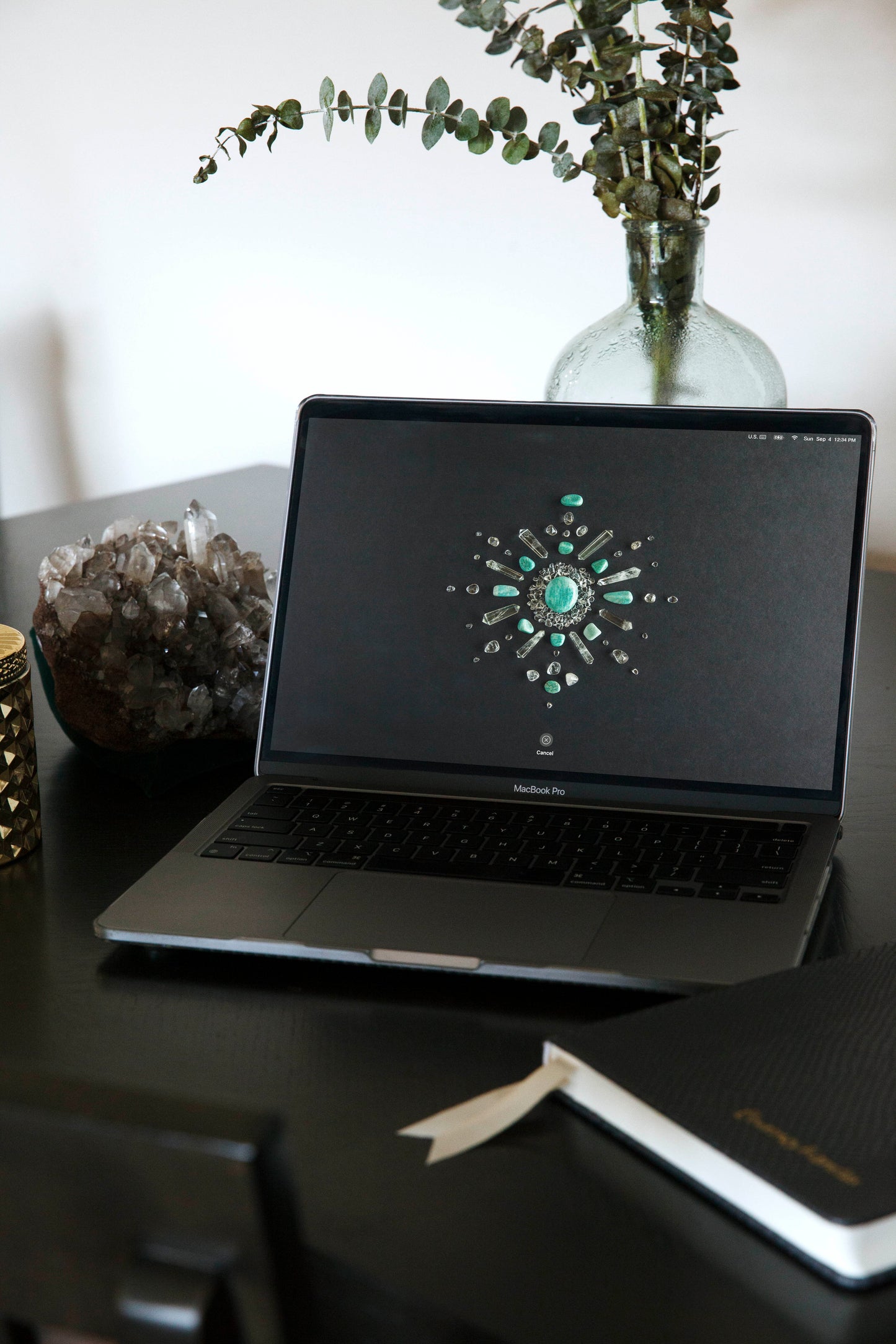 Amazonite Crystal Grid Wallpaper