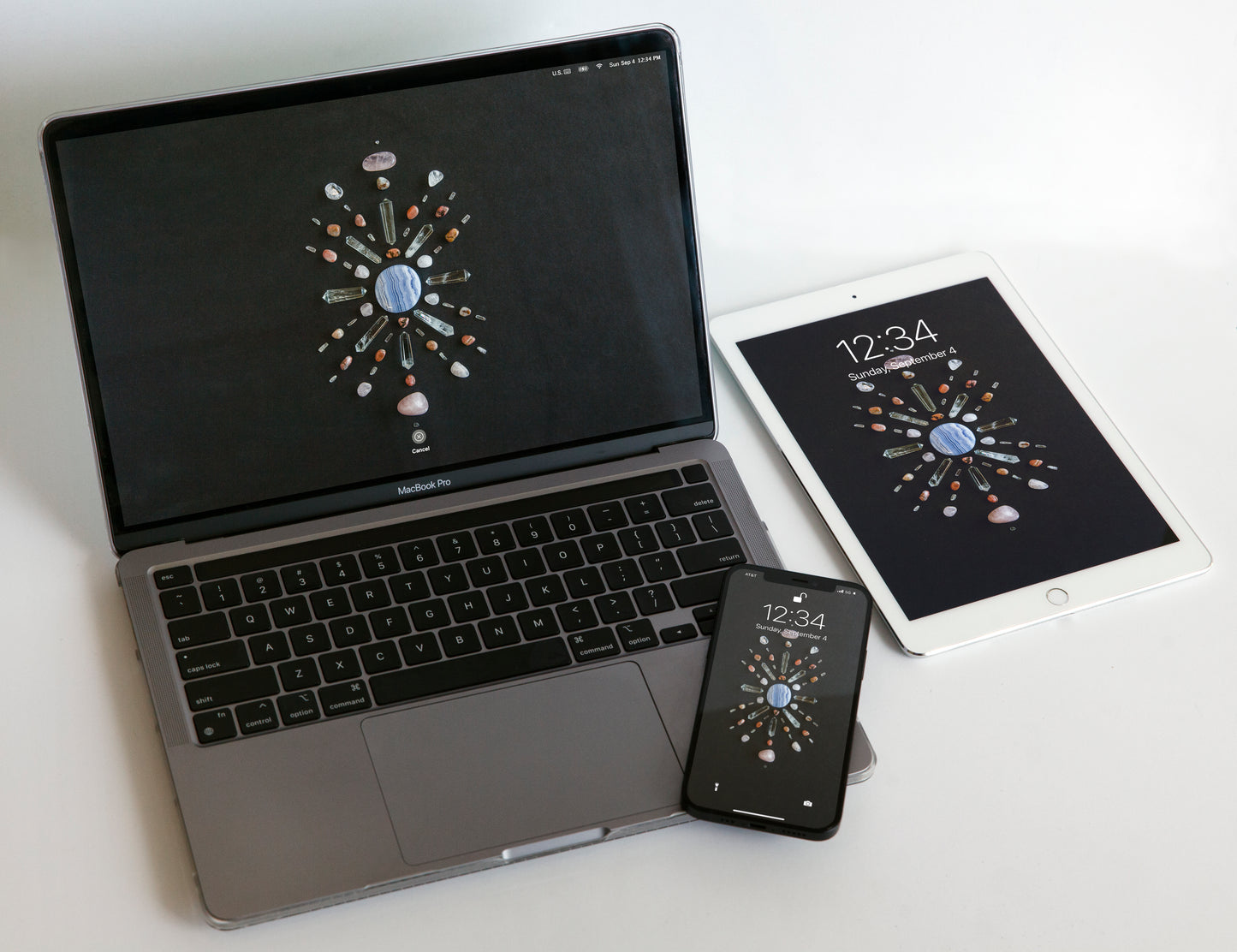 Blue Lace Agate Crystal Grid Wallpaper